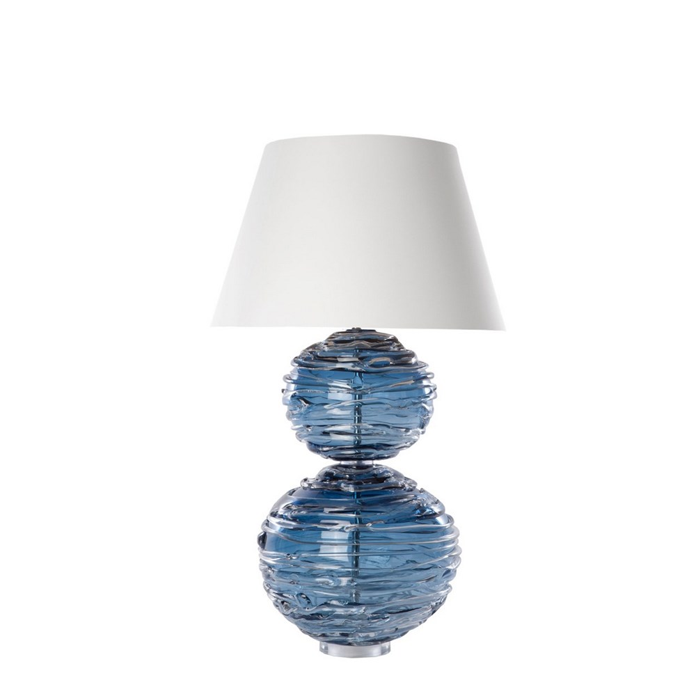 Alfie Crystal Glass Lamp by William Yeoward in Midnight Blue